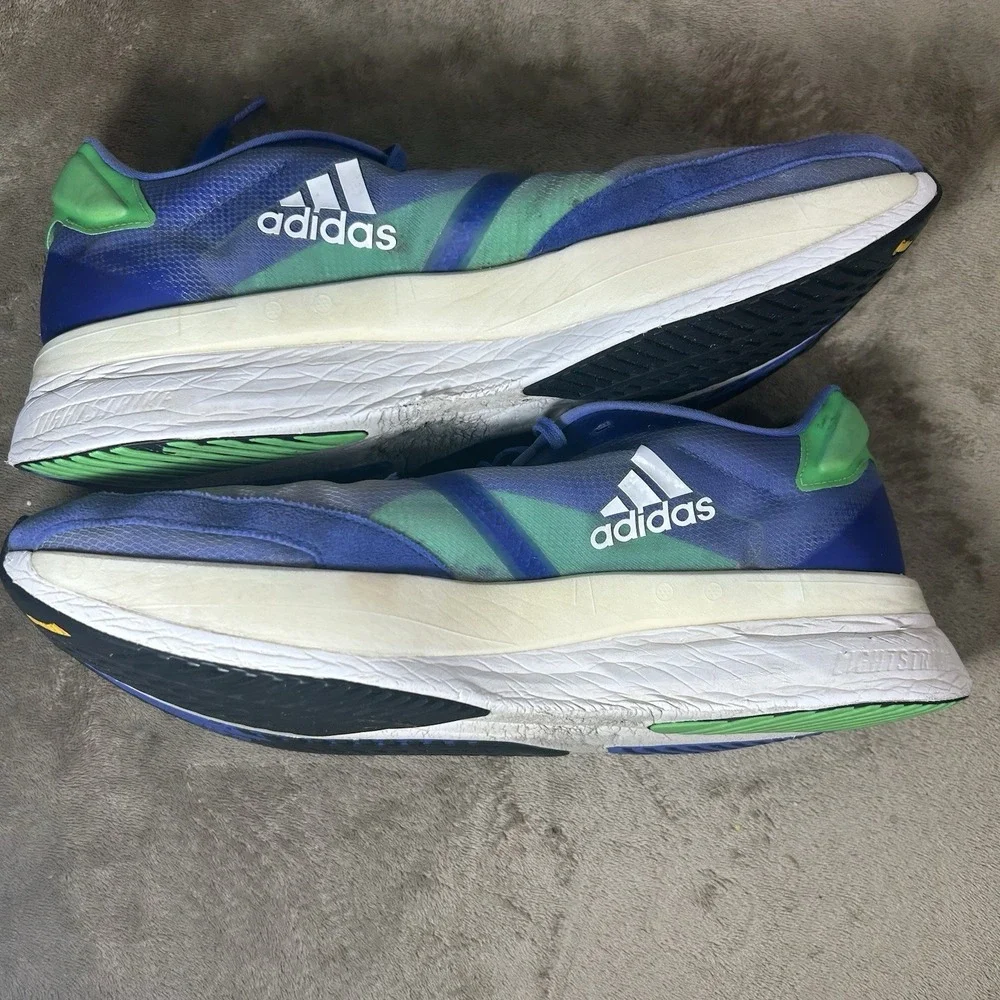 Adidas Adizero Boston 10 Blue Green Running Shoes Sneakers Mens